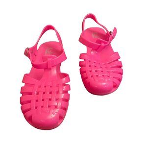KALI Angel Jr Hot Pink Jelly Flat Sandals Girls Size 1 Buckle School Party NEW